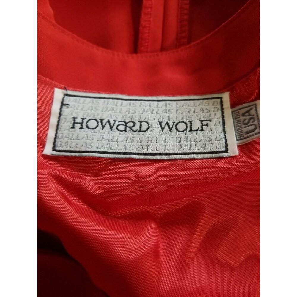 Howard Wolf Maxi Dress 12 Detachable Vest Long Sleeve Trim Buttons Red Vintage - Picture 13 of 15